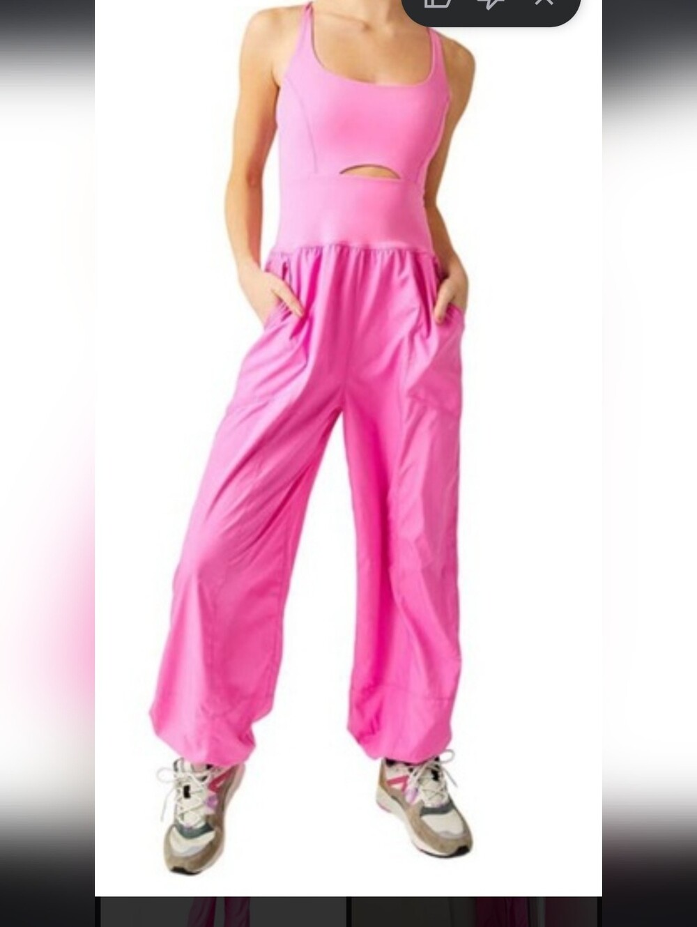 FP Movement by Free People Hot Pink Sleeveless Cutout Jumpsuit
